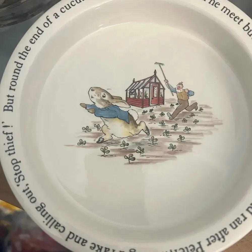 Wedgewood Beatrix Potter Peter Rabbit set of two Themed Ceramic Plates. Vintage